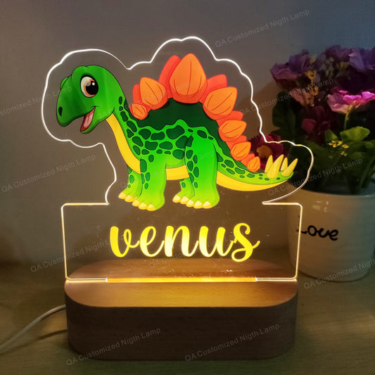 Personalized Dinosaur Nightlight Great Gift for Kids Birthdays  Nursery Night Bedside Lamp Christmas Present