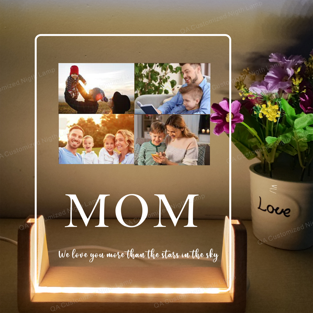 Custom Photo Music Plaque, Personalized Photo Frame, Album Cover Song Plaque, Music Photo Name Night Lamp, Mother’s Day Gifts, Gift for Mom