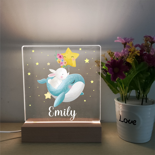 Personalized Name Acrylic Night Light Custom Name Nursery Decor Night Lamps Birthday Gift