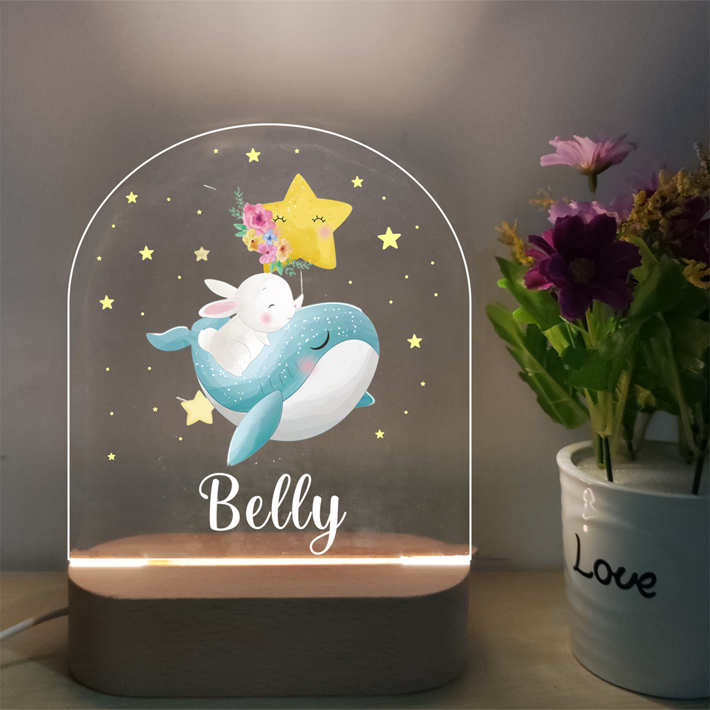 Personalized Name Acrylic Night Light Custom Name Nursery Decor Night Lamps Birthday Gift