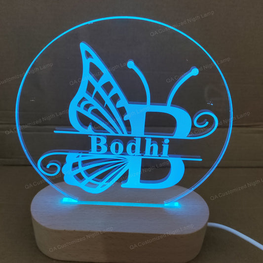 Butterflies and Letter  Customized Name Table Lamp Birthday Gift Kid room decoration Unique gift Night Light  Christmas Gift