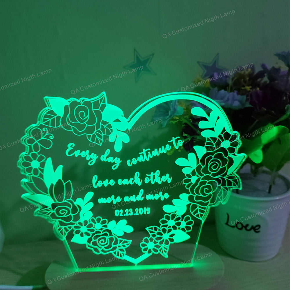 Personalized Room Decor Night Light Gifts Heart Shape and Name For Couple Nigh Lamp Gift For Mum Christmas Gift