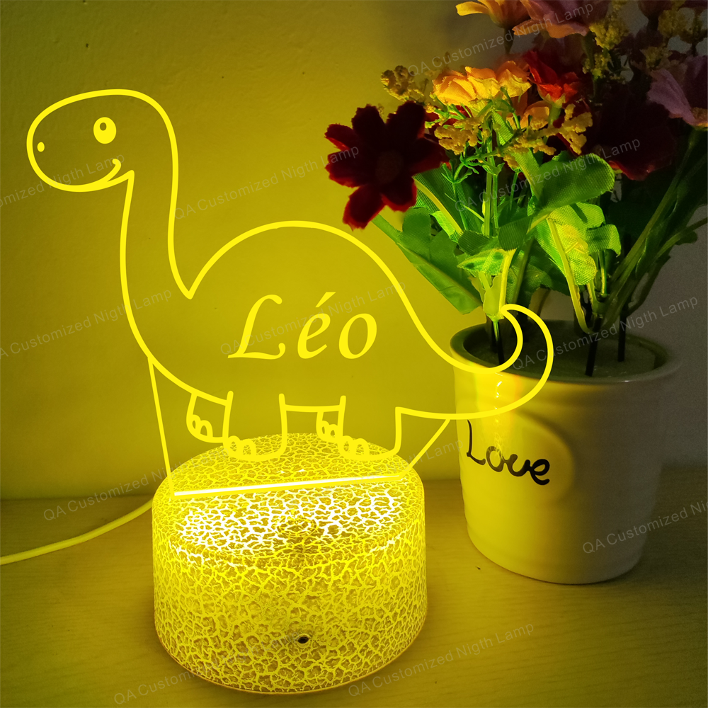 Personalized Dinosaur Night Light Room Decor Custom Name Light Gifts for Kids Christmas Gifts Birthday Gift