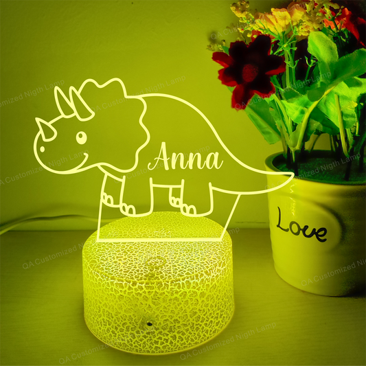 Custom Dinosaur Night Light, Kids Acrylic Night Light for Kids Bedroom Decor Nursery Customized Name Night Lamp