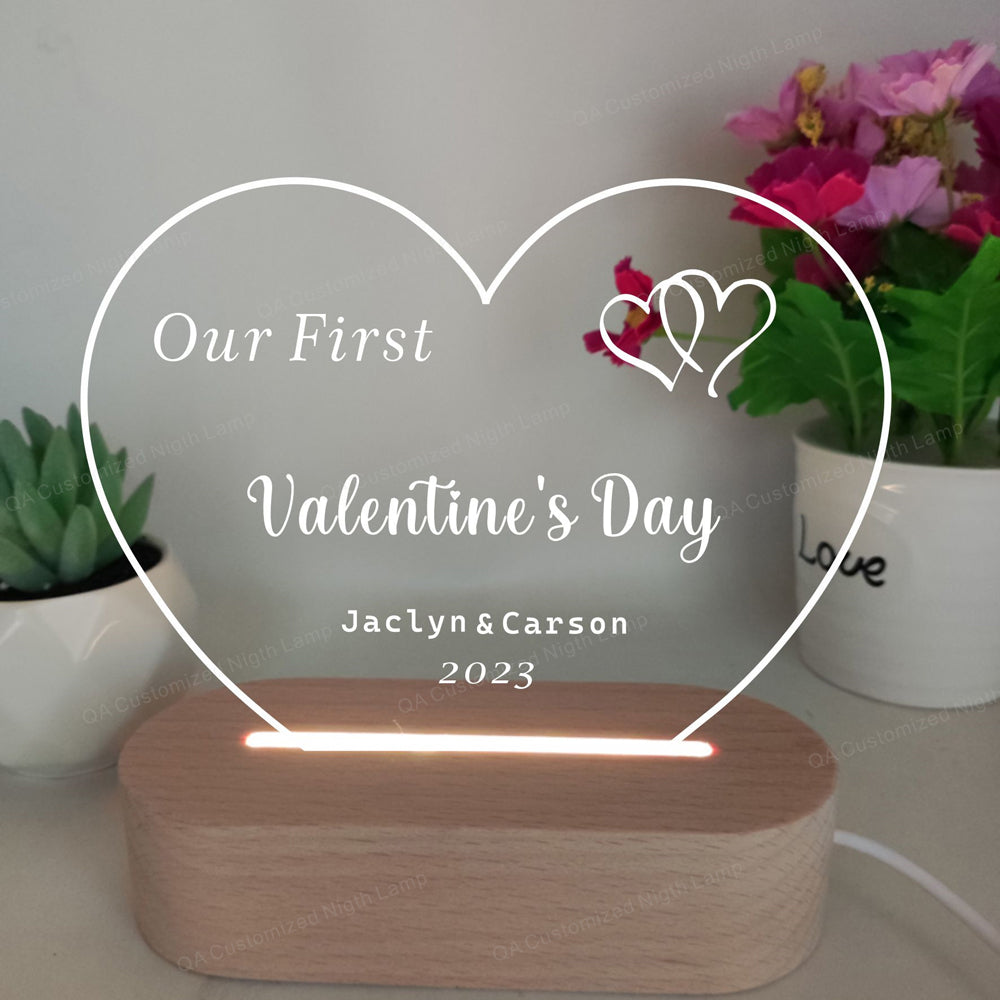 Personalized 3D Illusion LED Lamp Infinity Heart Valentines Gift Light up Sign Couples gift