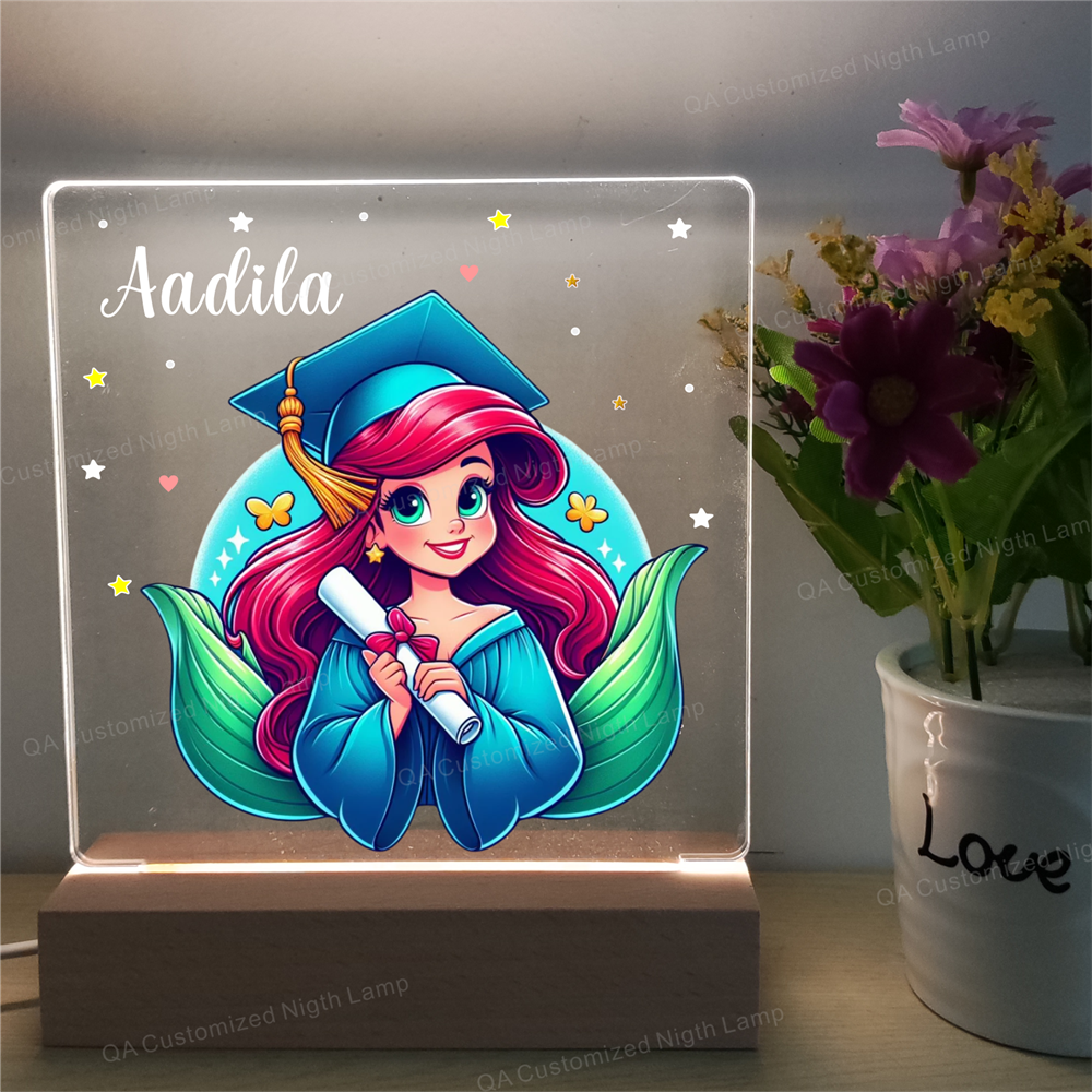 Mermaid Night Light Customized Acrylic Night Lamp Birthday Gift Christmas Present