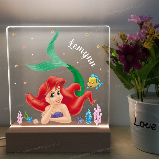 Personal Little Mermaid 3D Acrylic Night Lamp Colorful Night Light Birthday Gift Christmas Gift