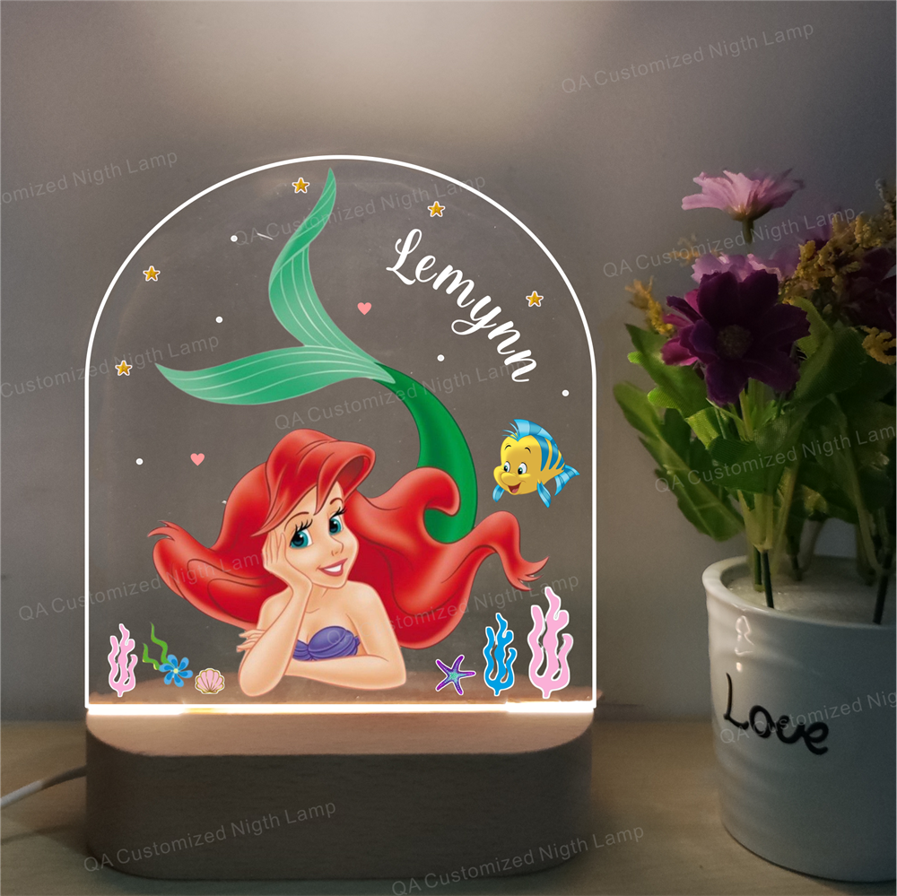 Personal Little Mermaid 3D Acrylic Night Lamp Colorful Night Light Birthday Gift Christmas Gift