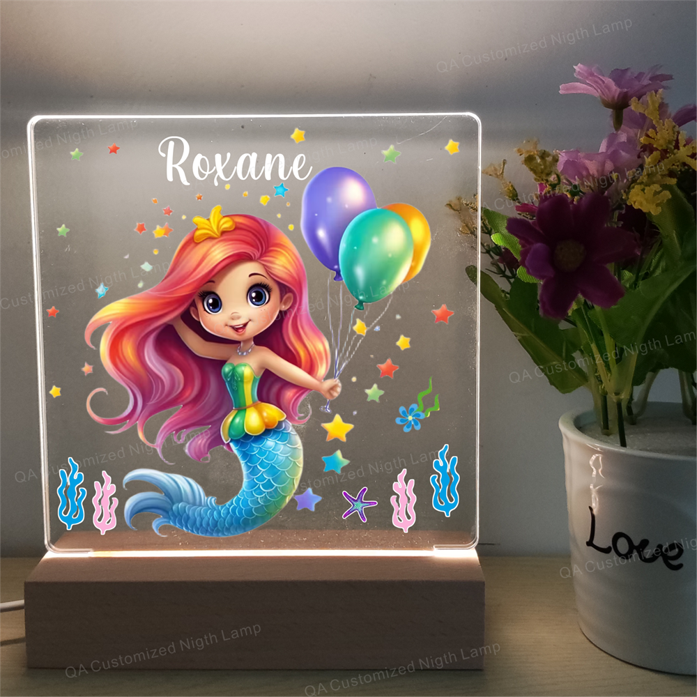 Personalized Undersea Night Light for Kids Custom Mermaid Night LampBirthday Gift Christmas Gift