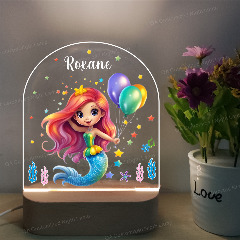 Personalized Undersea Night Light for Kids Custom Mermaid Night LampBirthday Gift Christmas Gift