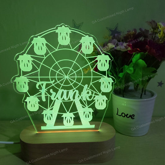Custom Name Light Personalized Bedroom LED Decor Night Lamp 3D Lamp Ferris Wheel Birthday Gift Christmas Gift Lamp