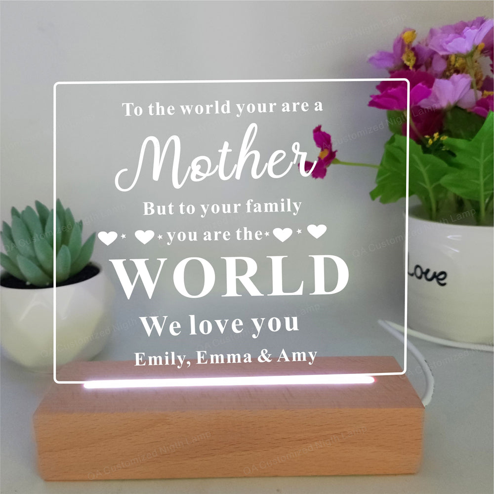 Personalized Mom Lamp - Birthday Gift Idea for Mother  in Love Gifts From - Mother's Day Gift Ideas - Mummy Gift