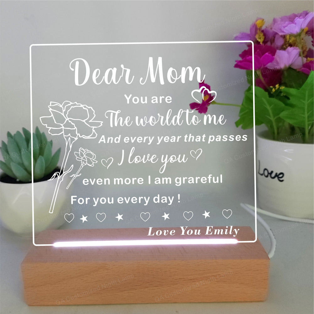 Personalized Mom Lamp - Birthday Gift Idea for Mother  in Love Gifts From - Mother's Day Gift Ideas - Mummy Gift