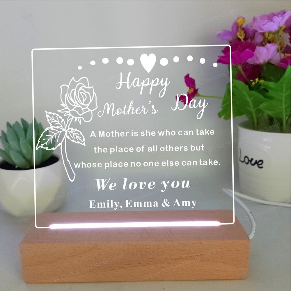 Personalized Mom Lamp - Birthday Gift Idea for Mother  in Love Gifts From - Mother's Day Gift Ideas - Mummy Gift