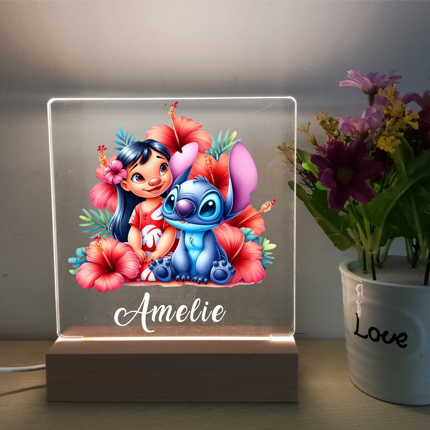 Personalised Pokemon Night Light Custom Name Birthday Gift Kid Nursery Room Table Lamp Wooden Light Christmas Gift