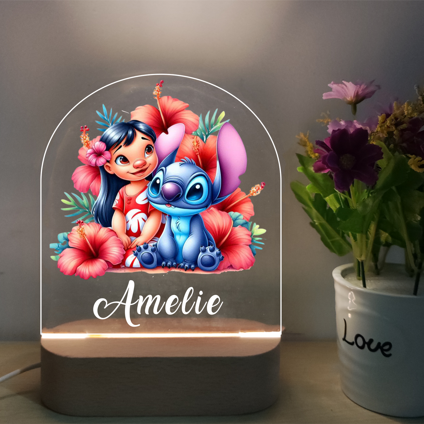 Personalised Pokemon Night Light Custom Name Birthday Gift Kid Nursery Room Table Lamp Wooden Light Christmas Gift