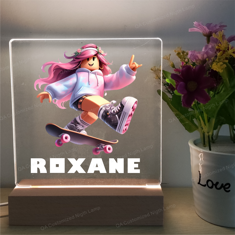 Roblox Personalized Night Light Custom Name Gamertag  Customizable Display Acrylic Night Lamp Graduate Birthday Christmas Gift