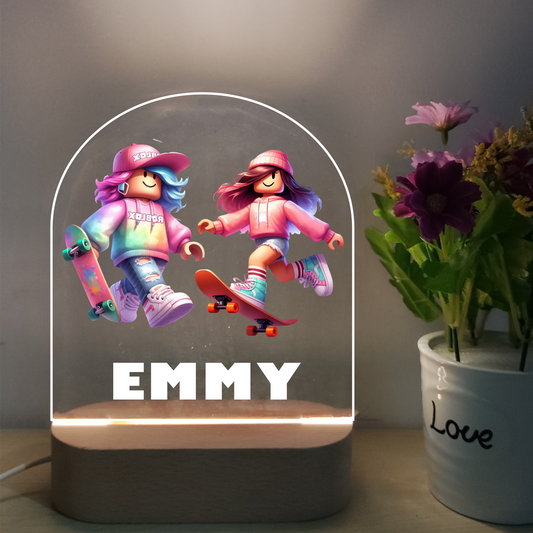 Personalised Roblox Night Light Custom Name Acrylic Night Lamp Birthday Gift Kid Nursery Bedroom Table Decor Christmas Present