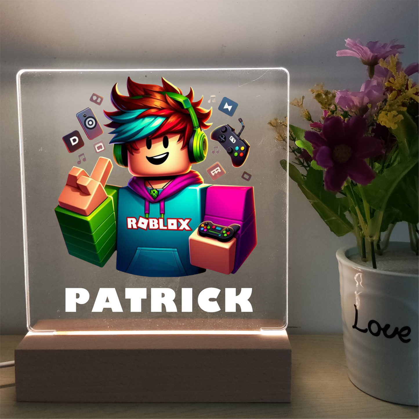 Personalised Roblox Acrylic Night Light Great Gift for Kids Birthdays  Nursery Decor for Baby Night Lamp Christmas Present