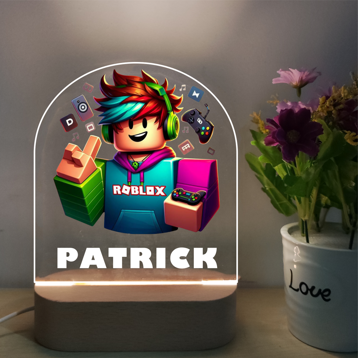 Personalised Roblox Acrylic Night Light Great Gift for Kids Birthdays  Nursery Decor for Baby Night Lamp Christmas Present