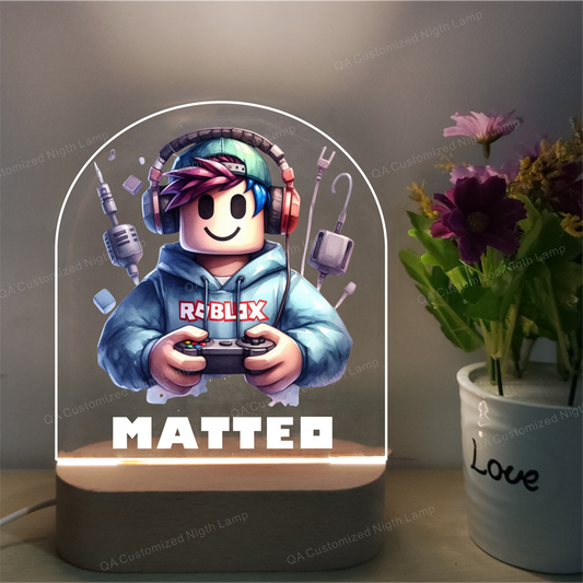 Roblox Personalized Acrylic Night Light Custom Name Display  Customizable Night Lamp Birthday Boy Gift Perfect Christmas Gift