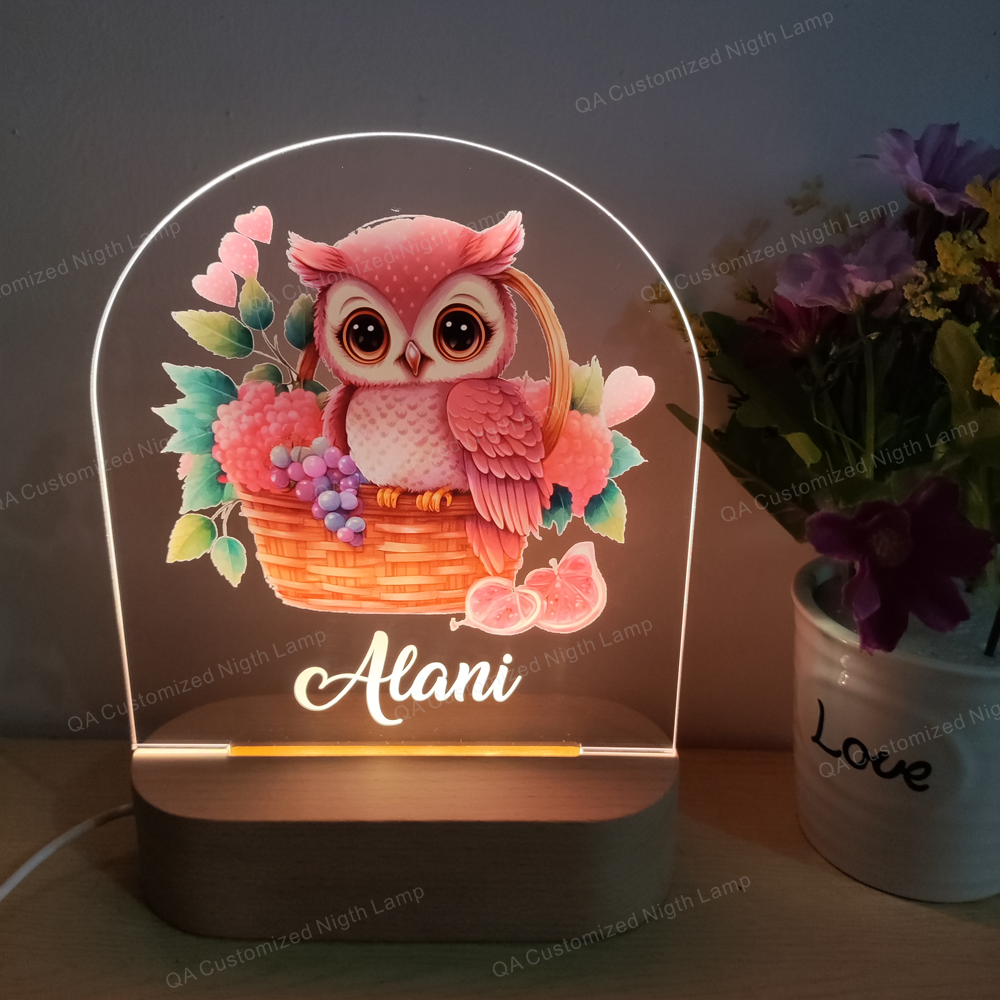 Personalised Sloth Animal Night Light Custom Name Birthday Gift Kid nursery Room Christmas Present