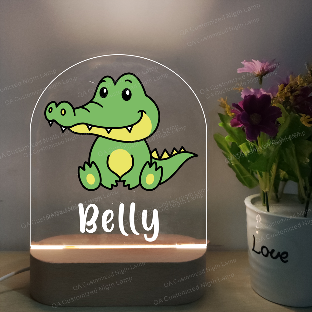 Personalized Night Light for Baby Lovely Cow Night Light With Name Animal Acrylic Night Lamp Christmas Present