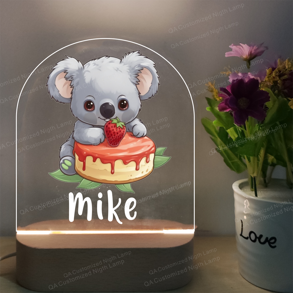 Personalized Night Light for Baby Lovely Cow Night Light With Name Animal Acrylic Night Lamp Christmas Present