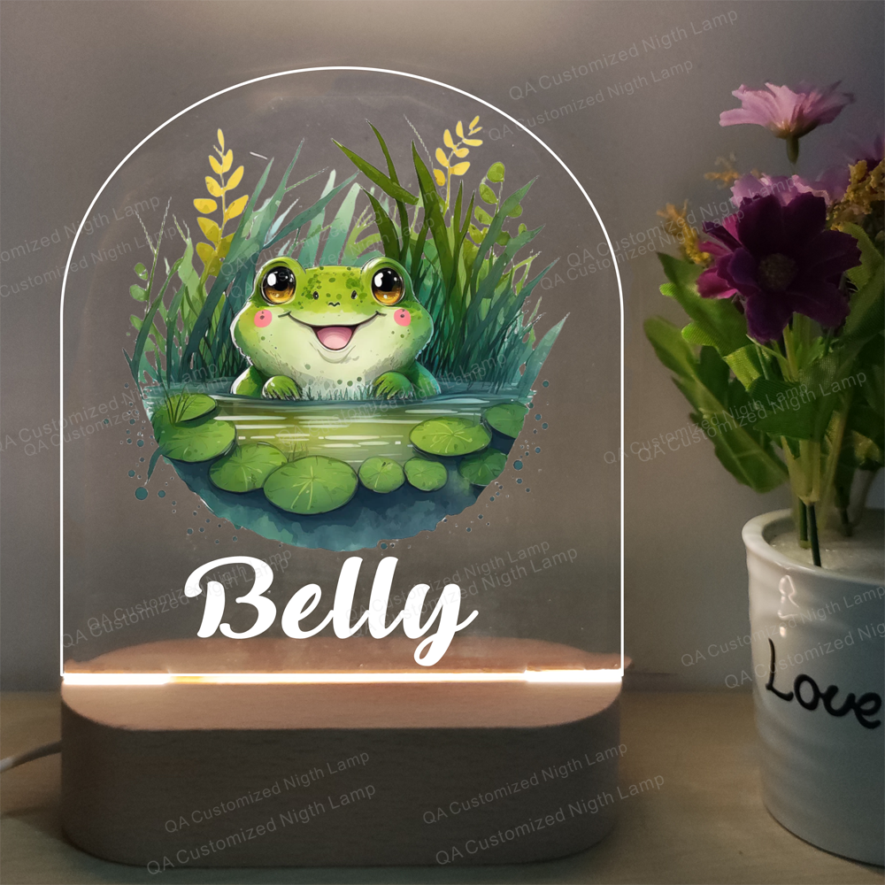 Personalized Night Light for Baby Lovely Cow Night Light With Name Animal Acrylic Night Lamp Christmas Present