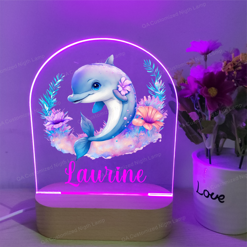 Personalised Sloth Animal Night Light Custom Name Birthday Gift Kid nursery Room Christmas Present