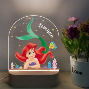 Customized Name The Little Mermaid Night Light Personalized Baby Bedroom Night Light Birthday Christmas New Born Gifts