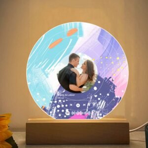 Acrylic Song Plaque Personalized Vinyl Record with Photo Anniversary Gift for Couple Acrylic Night Lamp